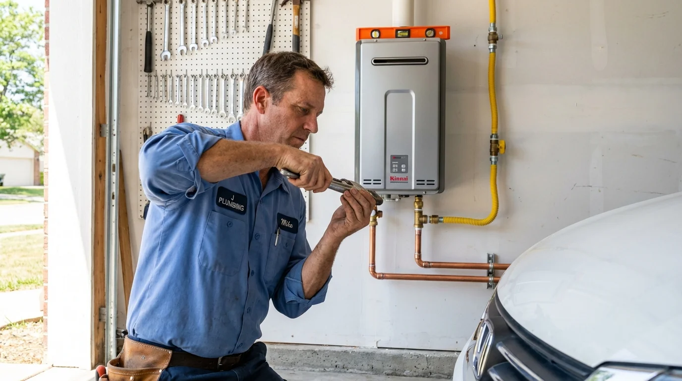 Tankless water heater installation by a Johns Plumbing LLC plumber in San Jose
